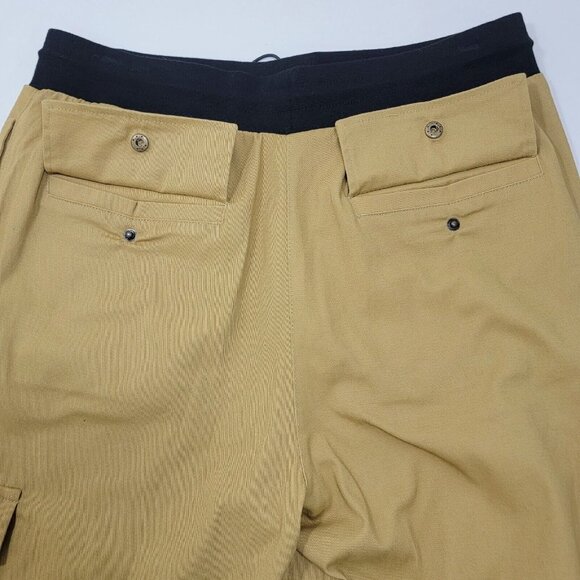 Grindhouse Denim Mens Cargo Shorts Size Large Tan Khaki Drawstring Waist Stretch - Picture 6 of 13